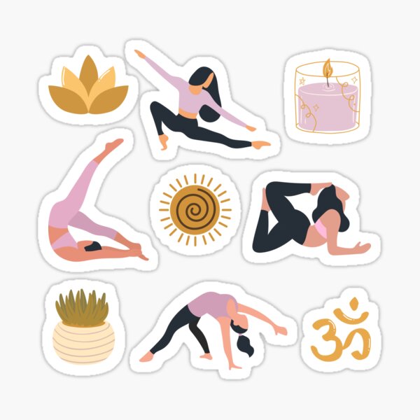 Red Yoga Pack Sticker for Sale by Hedda Young