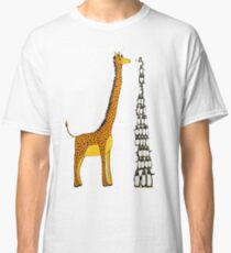 Who is Taller Unicorn Giraffe or Penguin? Classic T-Shirt