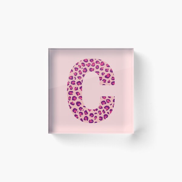 Item preview, Letter C Pink Cheetah Monogram Initial Sticker designed and sold by Pink Mint.
