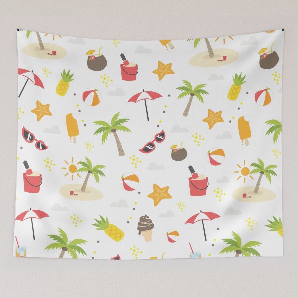 Item preview, Summer Beach Pattern Palm Trees Beach Umbrella Ball Drink  Sunglasses Starfish designed and sold by KeysTreasures.