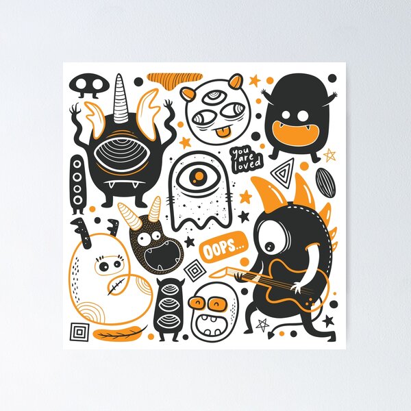 Item preview, Funny monster doodle designed and sold by Brendsy.