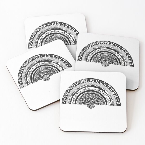 Item preview, Semi Circle Black and White Mandala  designed and sold by sagaana.