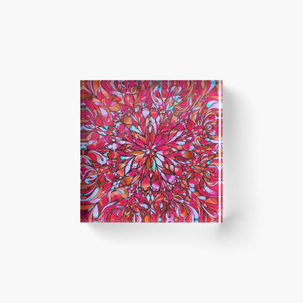Item preview, Watercolour Stainedglass Mandala Flower in Red Frequency Painting designed and sold by NatalieC18.