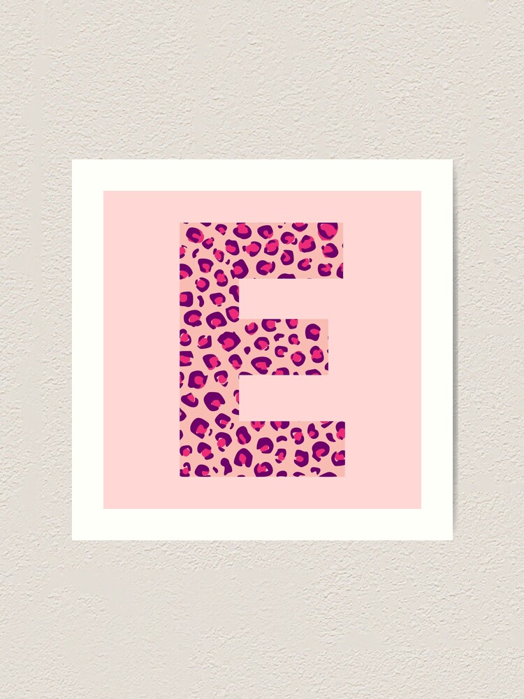 Letter E Pink Cheetah Monogram Initial Sticker Art Print For Sale By Alexandriana Redbubble