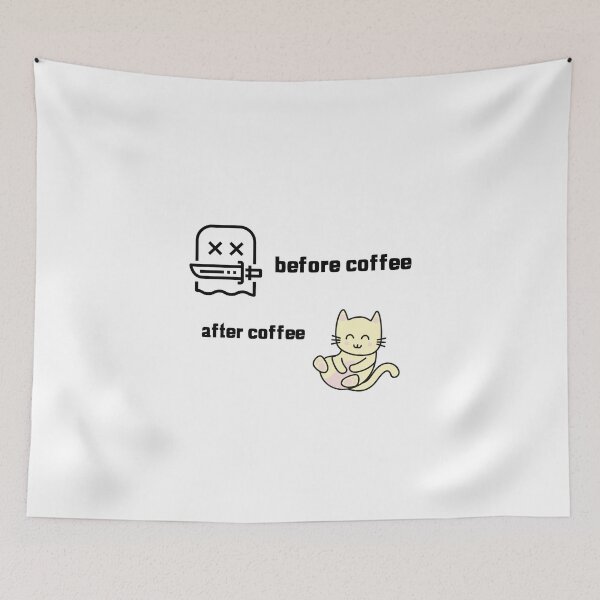 Item preview, Before coffee after coffee- fun graphic design designed and sold by josephsteez.