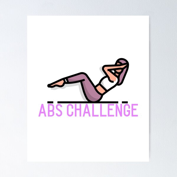 Artikelvorschau, Abs Challenge, Fitnessstudio, Kniebeugen, Fitnessliebhaber entworfen und verkauft von Fitness-Passion.