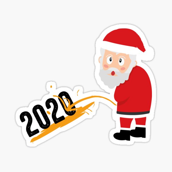 Santa orinando en 2020 Pegatina