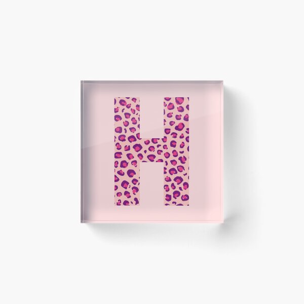 Item preview, Letter H Pink Cheetah Monogram Initial Sticker designed and sold by Pink Mint.