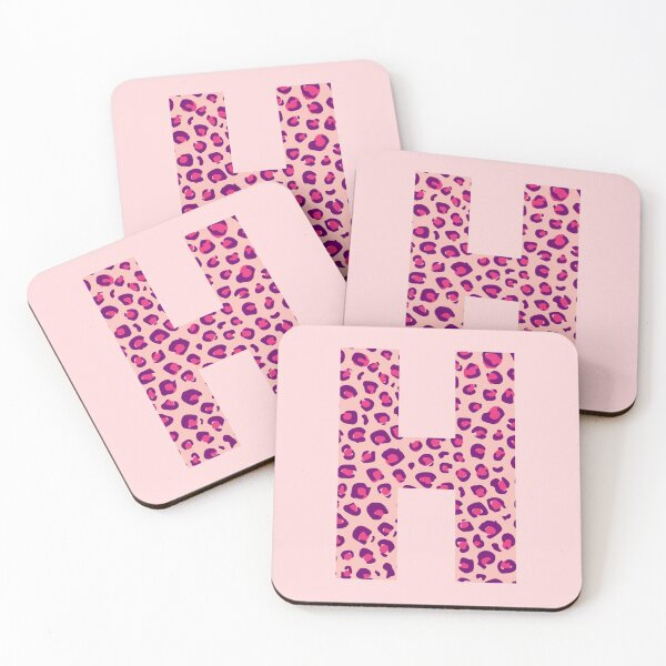 Item preview, Letter H Pink Cheetah Monogram Initial Sticker designed and sold by Pink Mint.