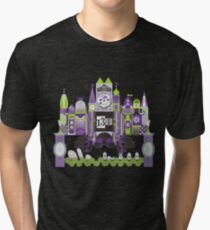 Is This Small World Actually Stretching? (for Darker Rides) Tri-blend T-Shirt
