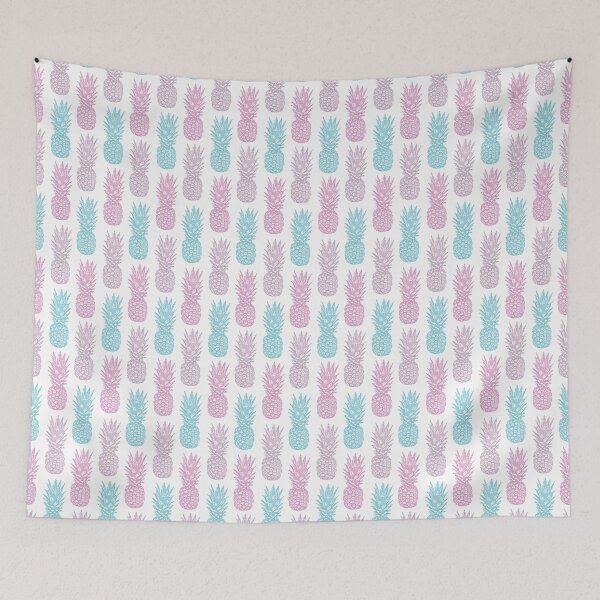 Item preview, Tropical Pineapples Pattern; Pastel, Pink, Turquoise, Fruit, Food designed and sold by KearonAlexandra.