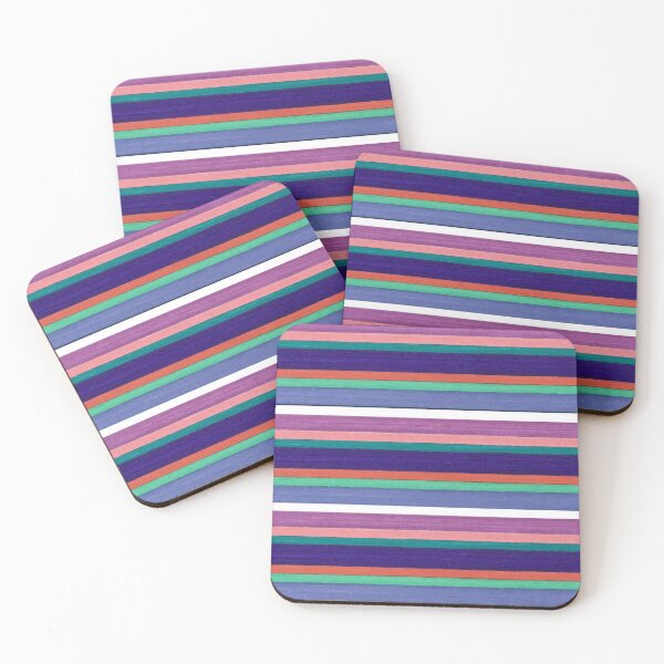 Item preview, Purpley Striped (Violet, Blue-Purple, Teal, Green, Orange White, Periwinkle) designed and sold by BelindaFuller.