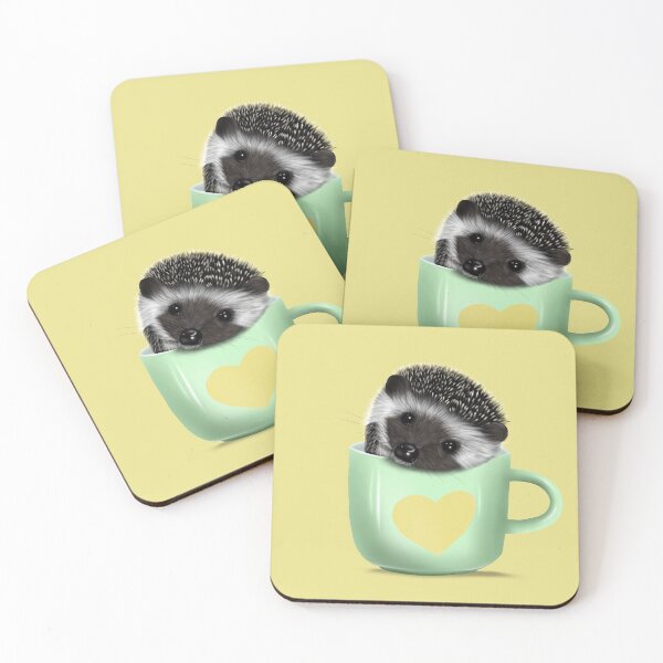 Item preview, Pygmy Hedgehog in a Teacup - Yellow designed and sold by Kittys-Art.