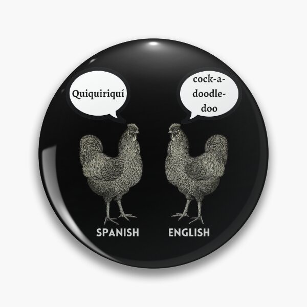 Item preview, Spanish speaking rooster, English speaking rooster designed and sold by Caracol-Spanish.