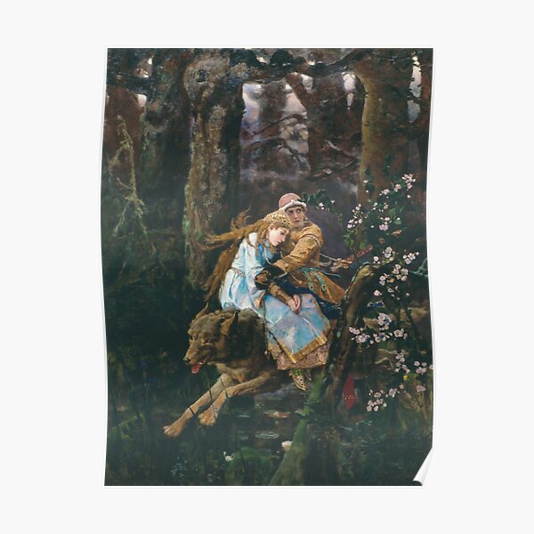 Ivan Tsarevich Riding the Grey Wolf Viktor Vasnetsov Poster