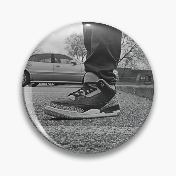 Item preview, AJ 3 Bred Sneaks Portrait on Feet Black and White Version designed and sold by RCPphotography.