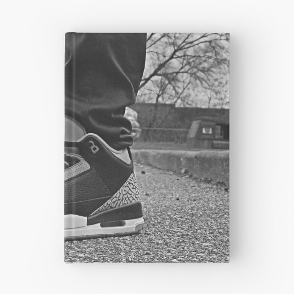 Item preview, AJ 3 Bred Sneaks Portrait on Feet Black and White Version designed and sold by RCPphotography.
