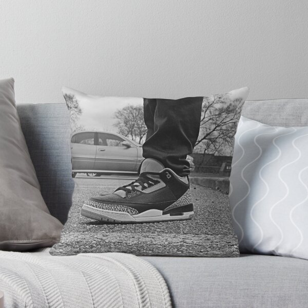 Item preview, AJ 3 Bred Sneaks Portrait on Feet Black and White Version designed and sold by RCPphotography.