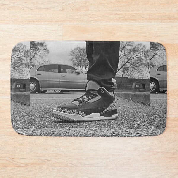 Item preview, AJ 3 Bred Sneaks Portrait on Feet Black and White Version designed and sold by RCPphotography.