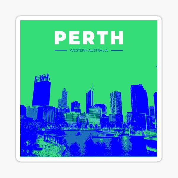 Item preview, Copy of Skyline, cityscape poster of Perth (green) designed and sold by CMYKStudio.