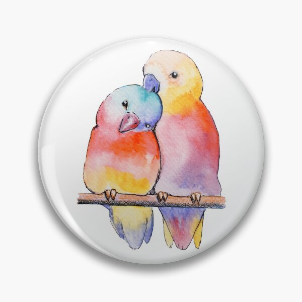 Item preview, Watercolor - Colorfull lovebirds  designed and sold by Karolien Kenis.