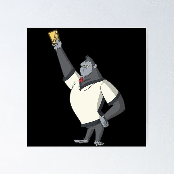 Item preview, Football referee with yellow card designed and sold by Monkey Ful.