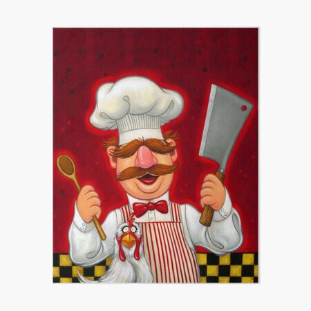 Kitchen Swedish Chef and chicken Art Board Print for Sale by