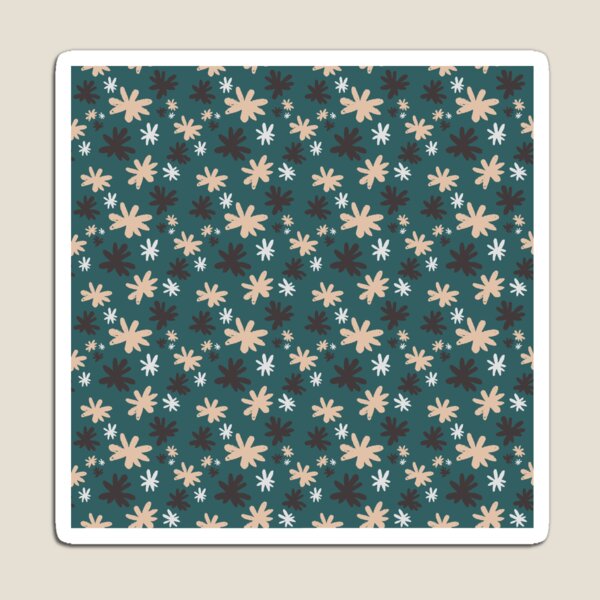 Item preview, Neutral Colored Brown  and Dark Teal Floral Pattern designed and sold by Zurickdesigns.