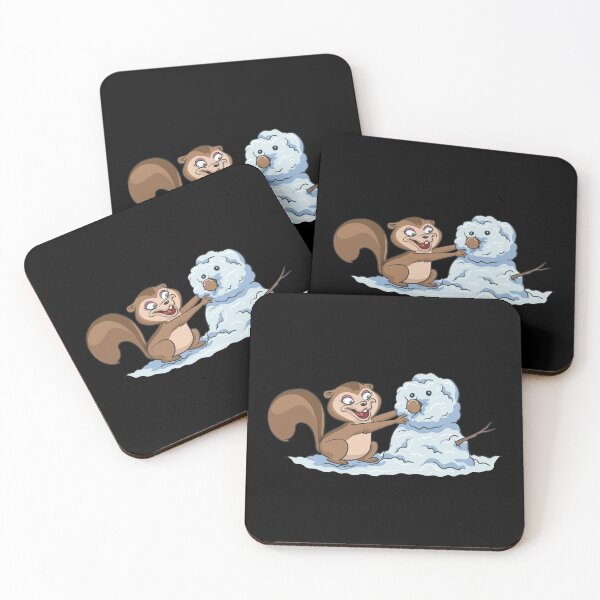 Item preview, Squirrel building snowman designed and sold by Monkey Ful.