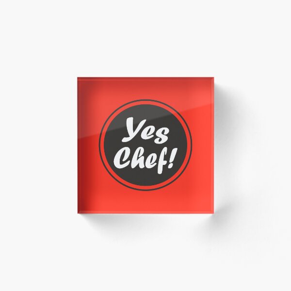 Item preview, Yes Chef in Red, Kitchen Logo, Pack,  Http://workshop5.redbubble.com designed and sold by workshop5.