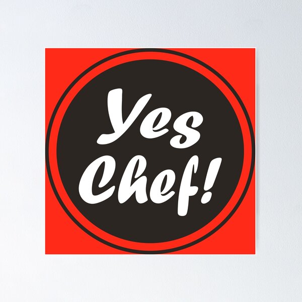 Artikelvorschau, Ja Chef in Rot, Küchenlogo, Http://workshop5.redbubble.com entworfen und verkauft von workshop5.