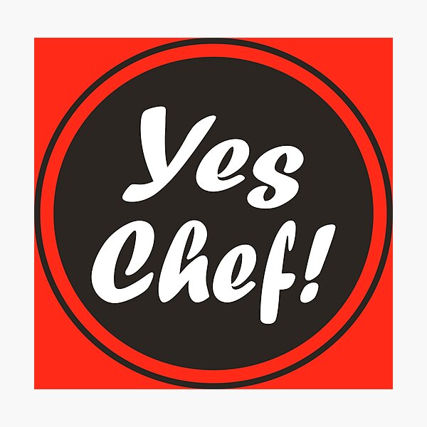 Aperçu de l'œuvre Yes Chef in Red, Kitchen Logo, Http://workshop5.redbubble.com créée et vendue par workshop5.