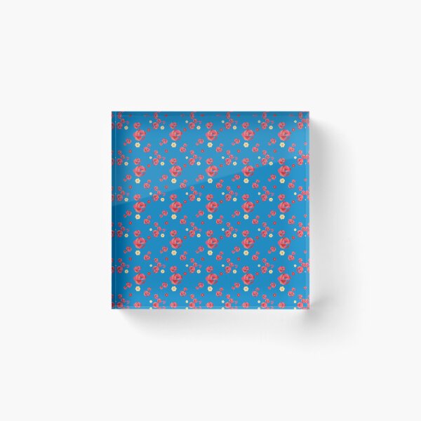 Item preview, Beautiful blue With Red Flowers designed and sold by Silky Diamond.