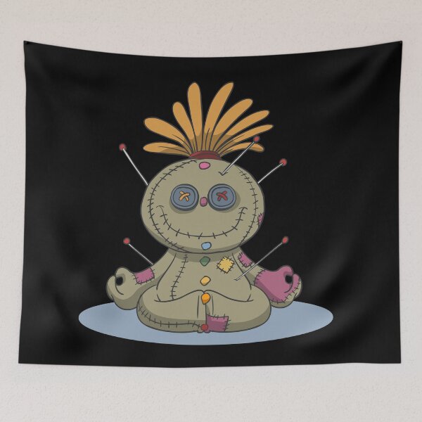 Item preview, Funny voodoo doll chakra stones yoga lotus designed and sold by Monkey Ful.