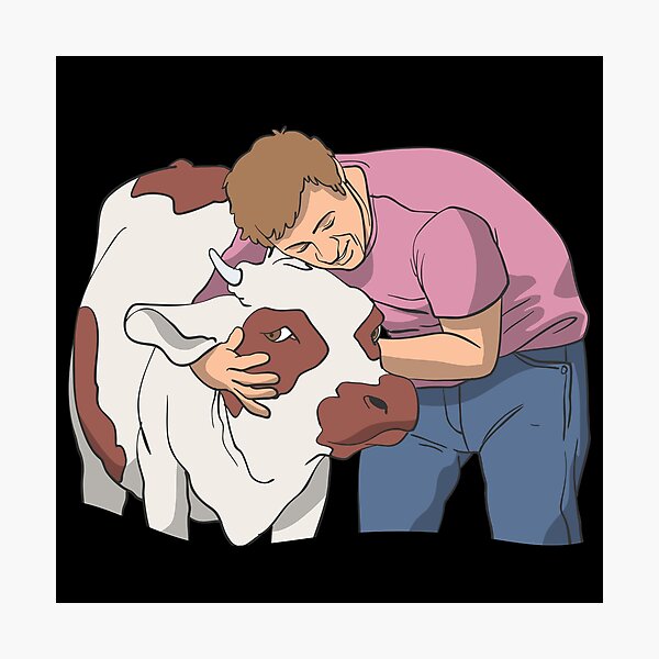 Item preview, Farmer hugs his cow designed and sold by Monkey Ful.