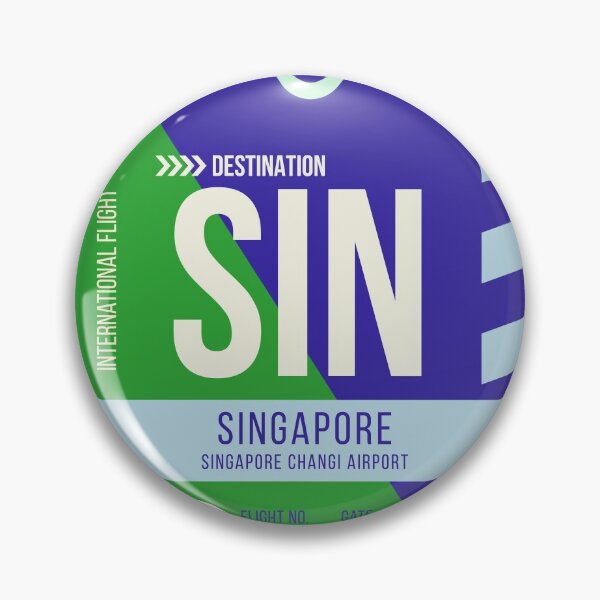 Artikelvorschau, Singapore City Changi Airport Stilvolle Gepäckanhänger (SIN) entworfen und verkauft von SLAG-Creative.
