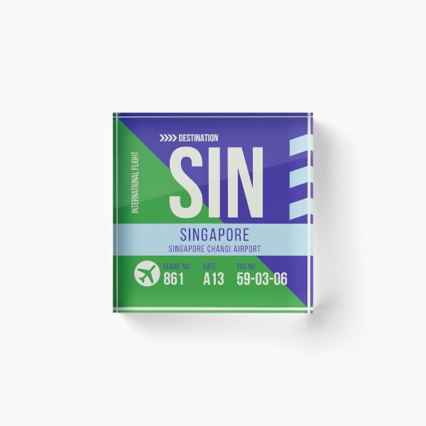 Item preview, Singapore City Changi Airport Stylish Luggage Tag (SIN) designed and sold by SLAG-Creative.