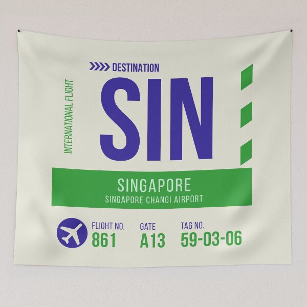 Item preview, Singapore City Changi Airport Stylish Luggage Tag (SIN) designed and sold by SLAG-Creative.