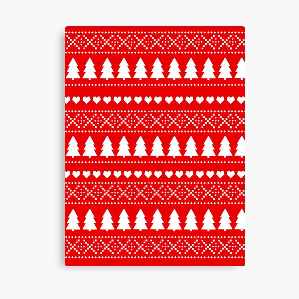 Christmas Fairisle Print Canvas Print