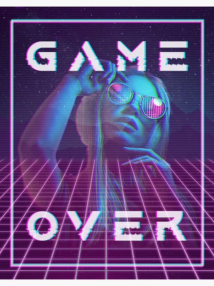 Game Over Vaporwave Outrun Sticker For Sale By Griffons Redbubble