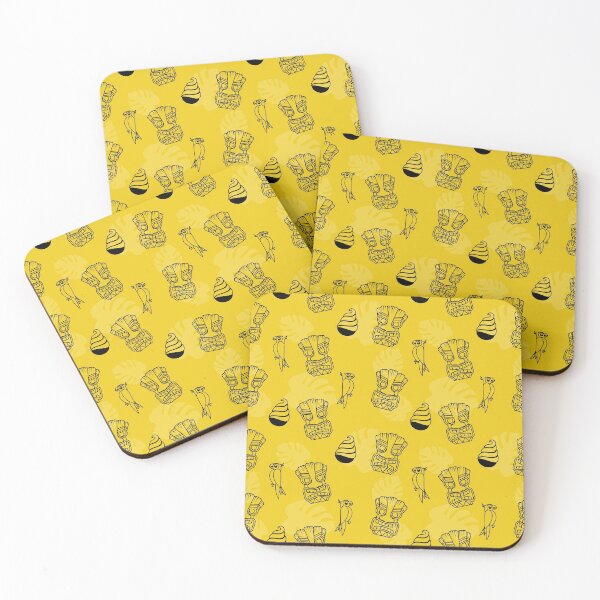 Item preview, Boy Tiki Pattern with Birds & Ice Cream 04 - Yellow designed and sold by drxgonfly.