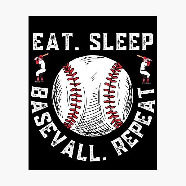 Item preview, Eat Sleep Baseball Repeat designed and sold by Sutra-Lotus-Co.