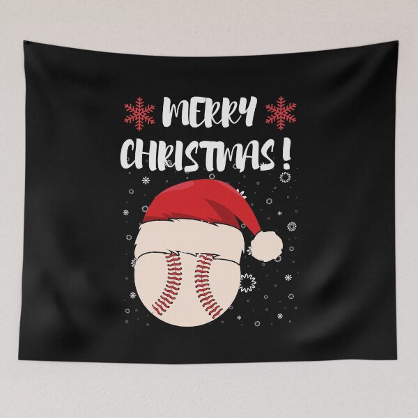 Item preview, Merry Christmas Baseball Illustration designed and sold by Sutra-Lotus-Co.