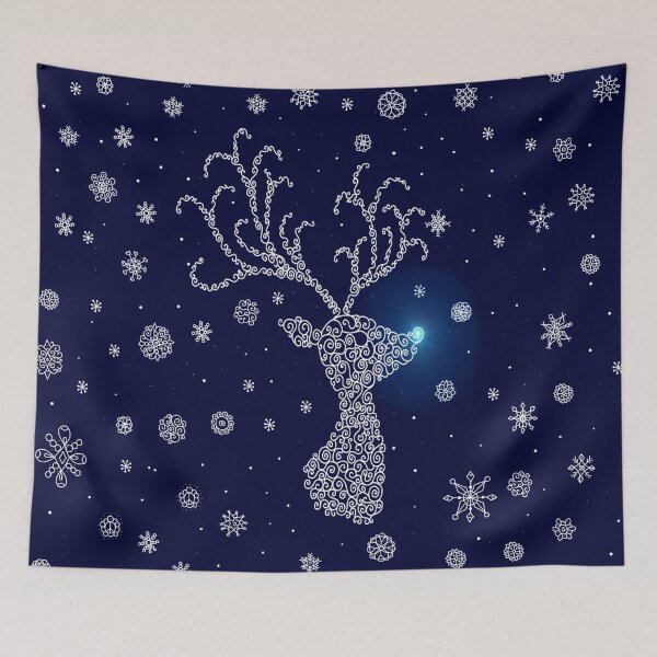 Item preview, Winter Snowy Glowing Reindeer Head designed and sold by Deborah Camp.