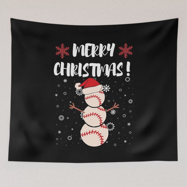 Item preview, Merry Christmas Baseball Illustration designed and sold by Sutra-Lotus-Co.