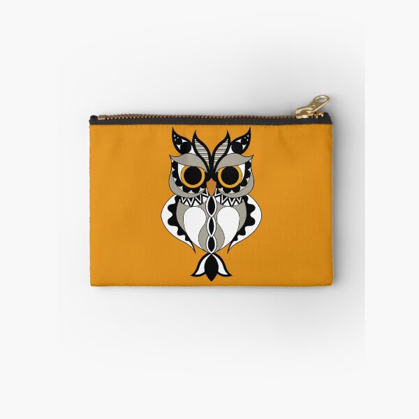 Item preview, Black and White Abstract Owl with Orange background  designed and sold by Jennykies.