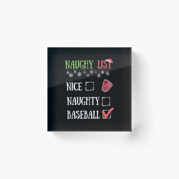 Item preview, NIce Naughty Basebal Christmas Pajama designed and sold by Sutra-Lotus-Co.