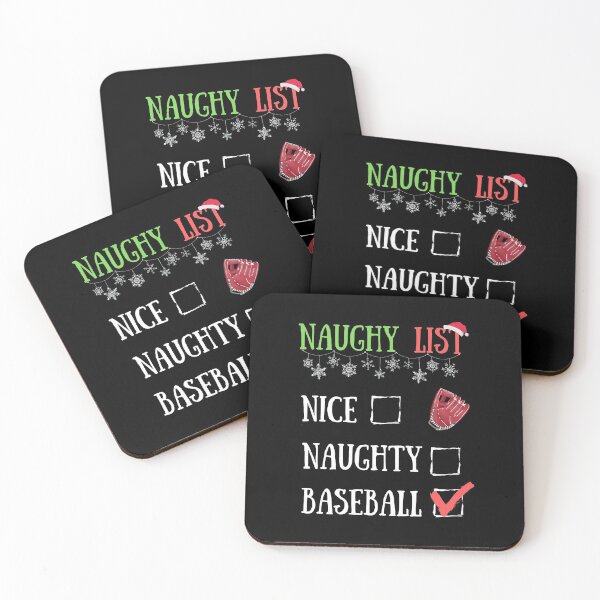 Item preview, NIce Naughty Basebal Christmas Pajama designed and sold by Sutra-Lotus-Co.