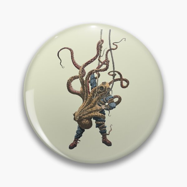 Item preview, Vintage Diver Struggling with a Giant Octopus designed and sold by urmaddad.