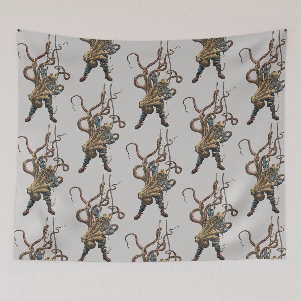 Item preview, Vintage Diver Struggling with a Giant Octopus designed and sold by urmaddad.
